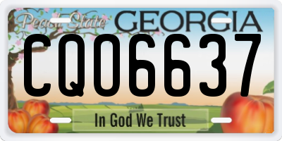 GA license plate CQO6637