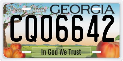 GA license plate CQO6642