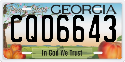 GA license plate CQO6643