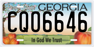 GA license plate CQO6646
