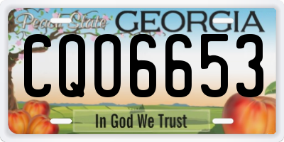 GA license plate CQO6653