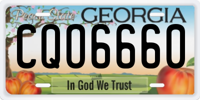 GA license plate CQO6660