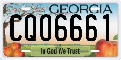 GA license plate CQO6661