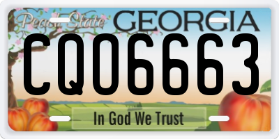 GA license plate CQO6663