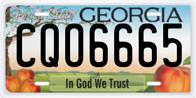 GA license plate CQO6665