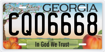 GA license plate CQO6668
