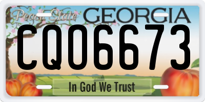 GA license plate CQO6673