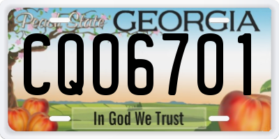 GA license plate CQO6701