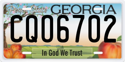 GA license plate CQO6702