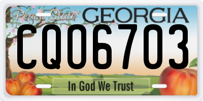 GA license plate CQO6703