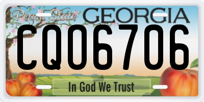 GA license plate CQO6706