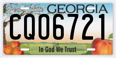 GA license plate CQO6721