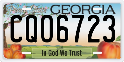 GA license plate CQO6723