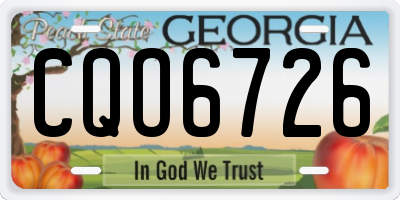 GA license plate CQO6726