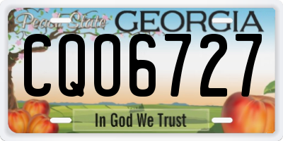 GA license plate CQO6727