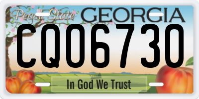 GA license plate CQO6730
