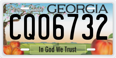 GA license plate CQO6732