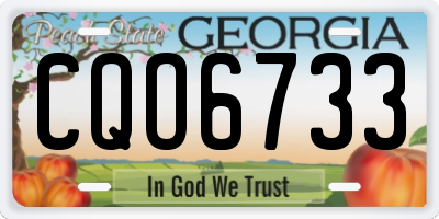 GA license plate CQO6733