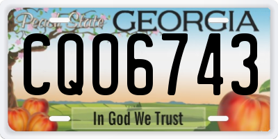 GA license plate CQO6743