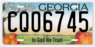 GA license plate CQO6745