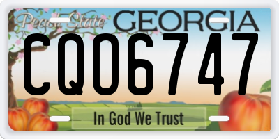 GA license plate CQO6747