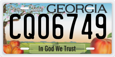 GA license plate CQO6749