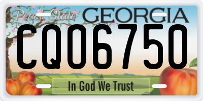 GA license plate CQO6750