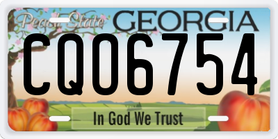 GA license plate CQO6754