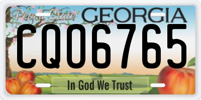GA license plate CQO6765