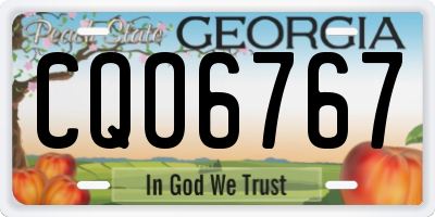 GA license plate CQO6767