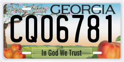 GA license plate CQO6781