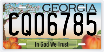 GA license plate CQO6785