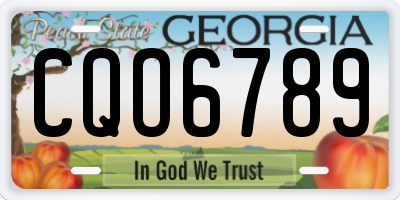 GA license plate CQO6789