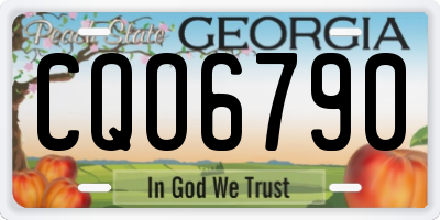 GA license plate CQO6790