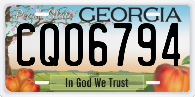 GA license plate CQO6794