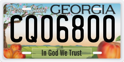 GA license plate CQO6800