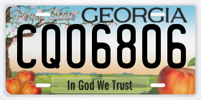 GA license plate CQO6806
