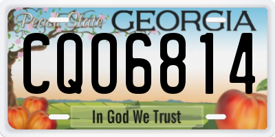 GA license plate CQO6814