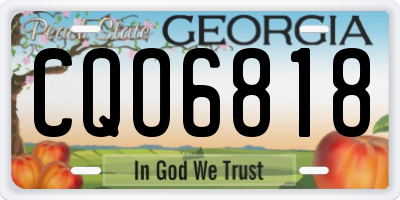 GA license plate CQO6818