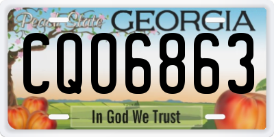 GA license plate CQO6863