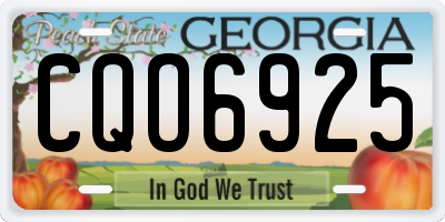 GA license plate CQO6925