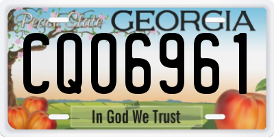 GA license plate CQO6961