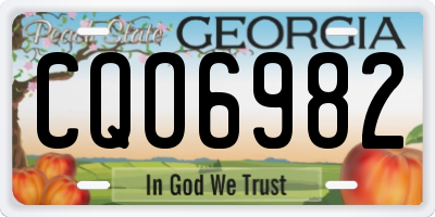 GA license plate CQO6982
