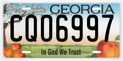 GA license plate CQO6997