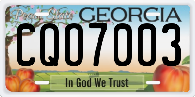 GA license plate CQO7003