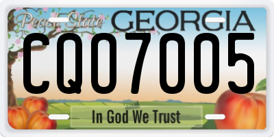 GA license plate CQO7005
