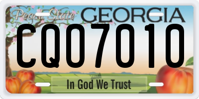 GA license plate CQO7010