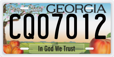 GA license plate CQO7012