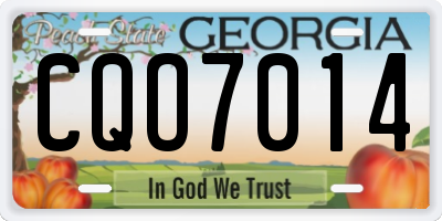 GA license plate CQO7014