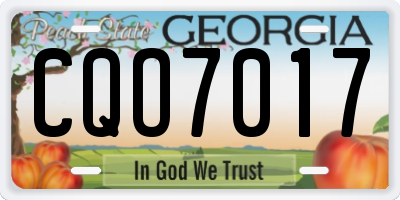 GA license plate CQO7017